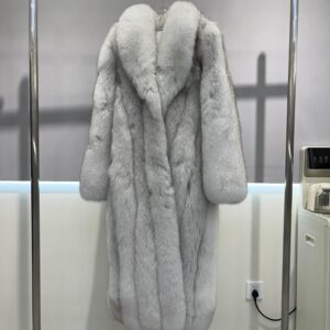 XL Long Imported Whole fox Fur Coat Winter Women Comfortable Fluffy Coat with a Large Lapel